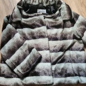 CALVIN KLEIN faux fur jacket.
